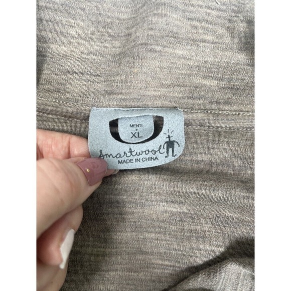 Smartwool Mens 1/4 zip Baselayer Size XL Oatmeal Gray Long Sleeves - Picture 4 of 12